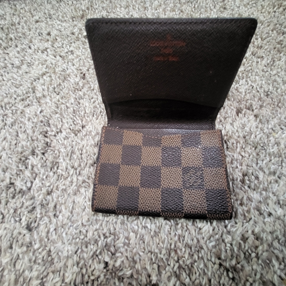 Auth Pre-loved Louis Vuitton Damier Ebene Enveloppe Cartes De Visite Card Case - Picture 9 of 11